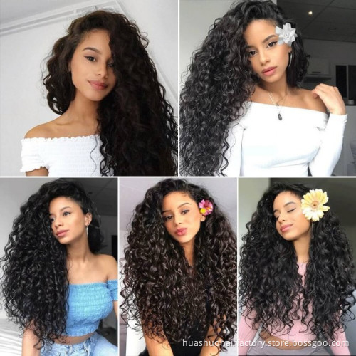 Factory Wholesale Wigs 100% Human Hair Brazilian Lace Front Wigs Human Hair 13X6 Water Wave Natrual Color can be Bleached